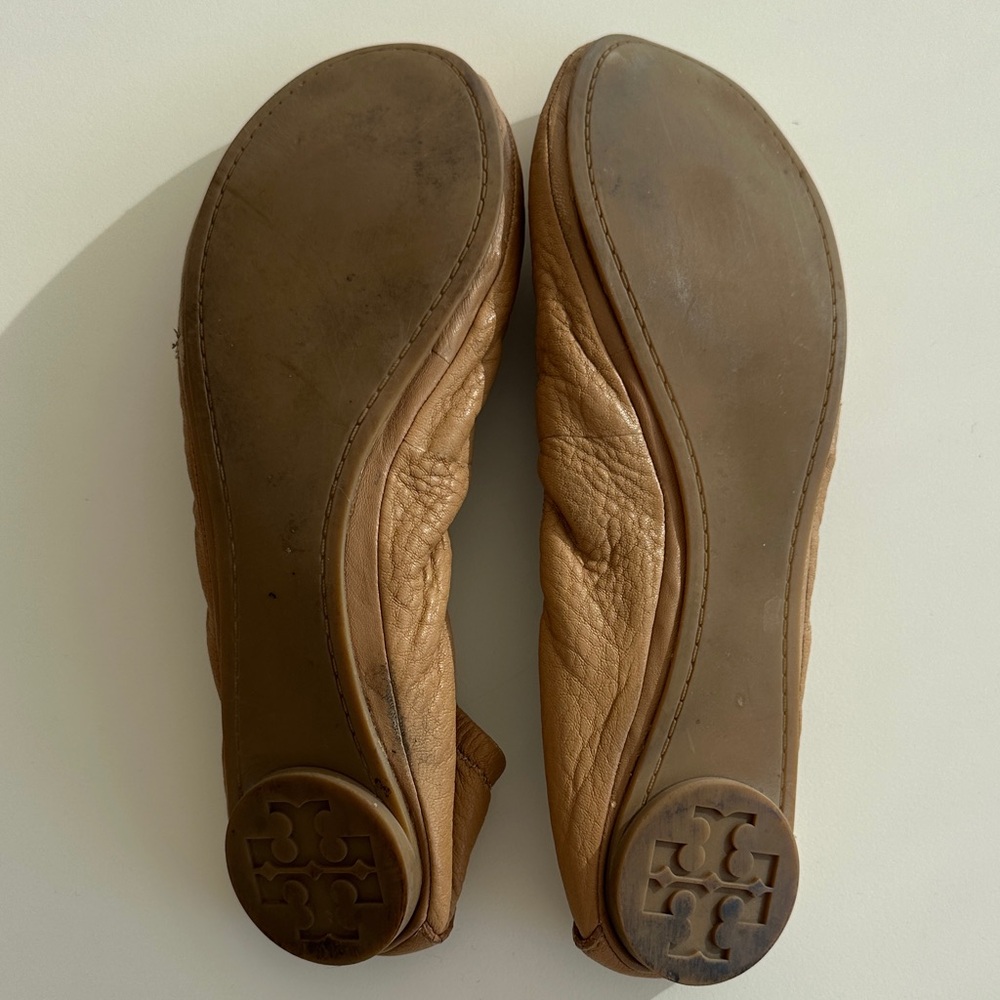 Tory Burch Women's Brown Leather Flats - Picture 3 of 6